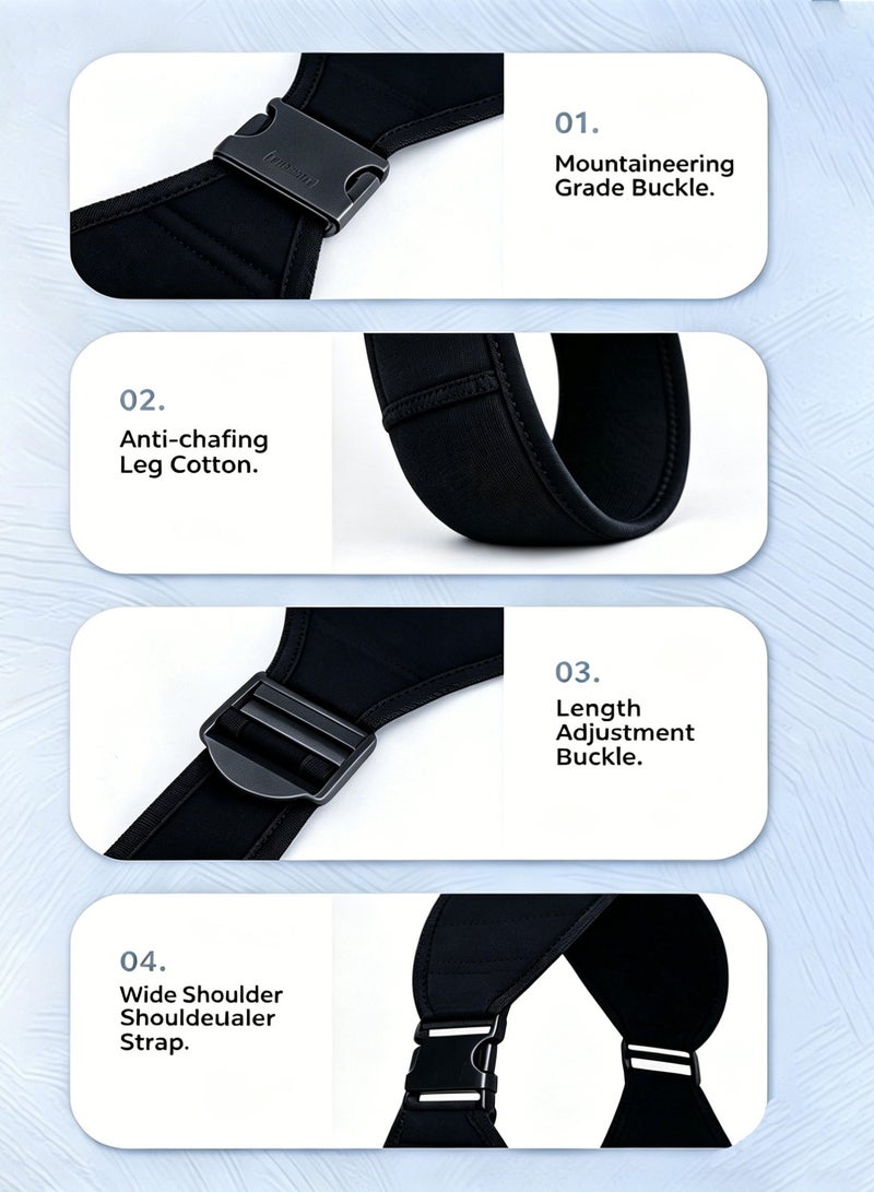 Amanli Baby Carrier, Baby Holder, Portable Toddler Sling Adjustable Baby Sling Carriers from Newborn Baby Wrap Carrier, Comfortable Portable Breathable Carrier Wrap for Newborn, Infant, Toddler, 0-36 Months - Image 3