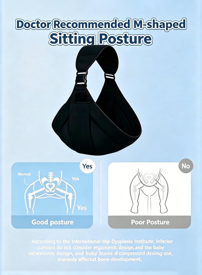 Amanli Baby Carrier, Baby Holder, Portable Toddler Sling Adjustable Baby Sling Carriers from Newborn Baby Wrap Carrier, Comfortable Portable Breathable Carrier Wrap for Newborn, Infant, Toddler, 0-36 Months - Image 4