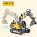 DOUBLE E Remote Control Excavator Toy Construction Toys Tractor Rechargeable Battery RC Vehicles Electric Truck Sandbox Digger Toys for Boys Girls Kids Gray - Image 2