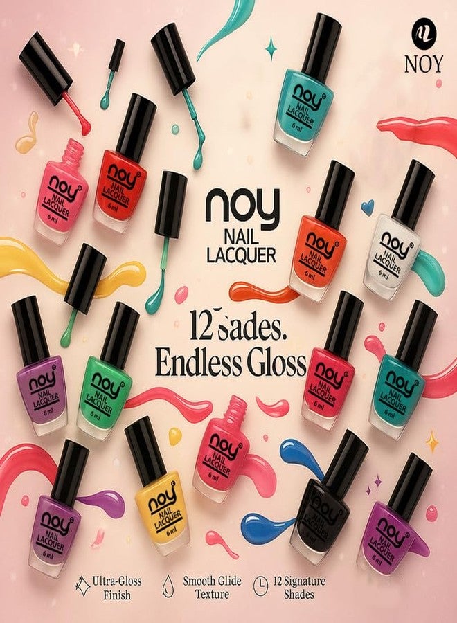 NOY Nailpaint Combo for women Longwear Glossy Shine Smooth Bright Colors Nailpaint Set Pack of 12 - Image 4