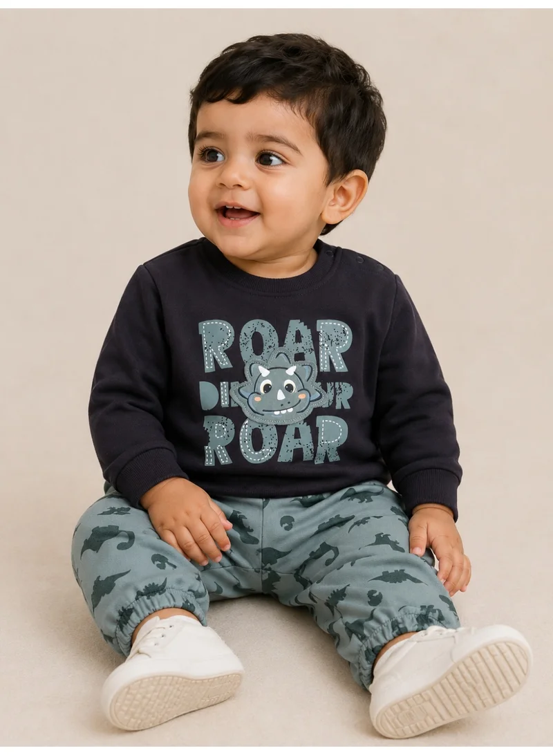 فكتور اند جين Baby Boys Dinosaur Print Sweatshirt & Jogger Set