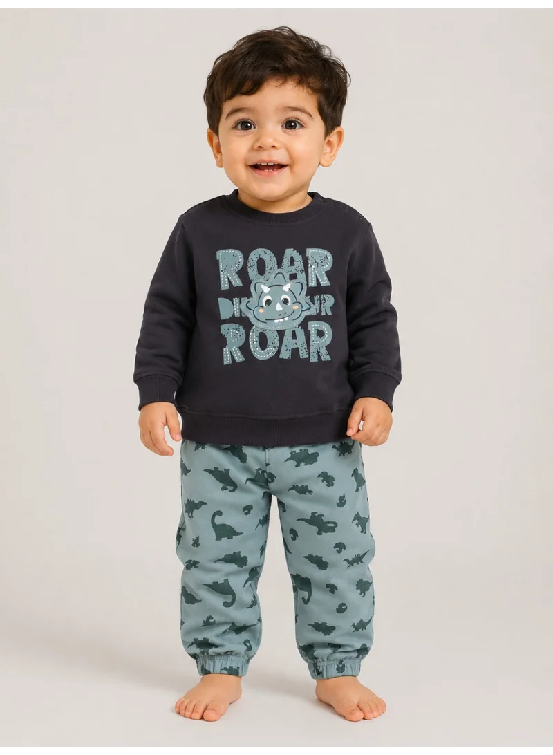 فكتور اند جين Baby Boys Dinosaur Print Sweatshirt & Jogger Set