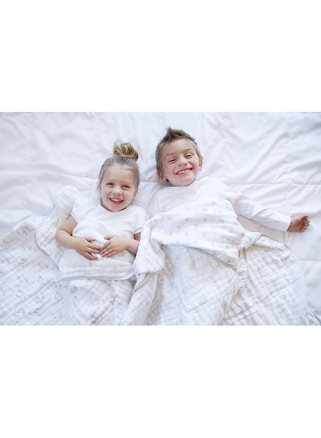 SwaddleDesigns 4-Layer Cotton Muslin Luxe Blanket, Baby and Toddler Cuddle and Dream, 46x46 inches, Sterling Starshine and Dots - Image 3