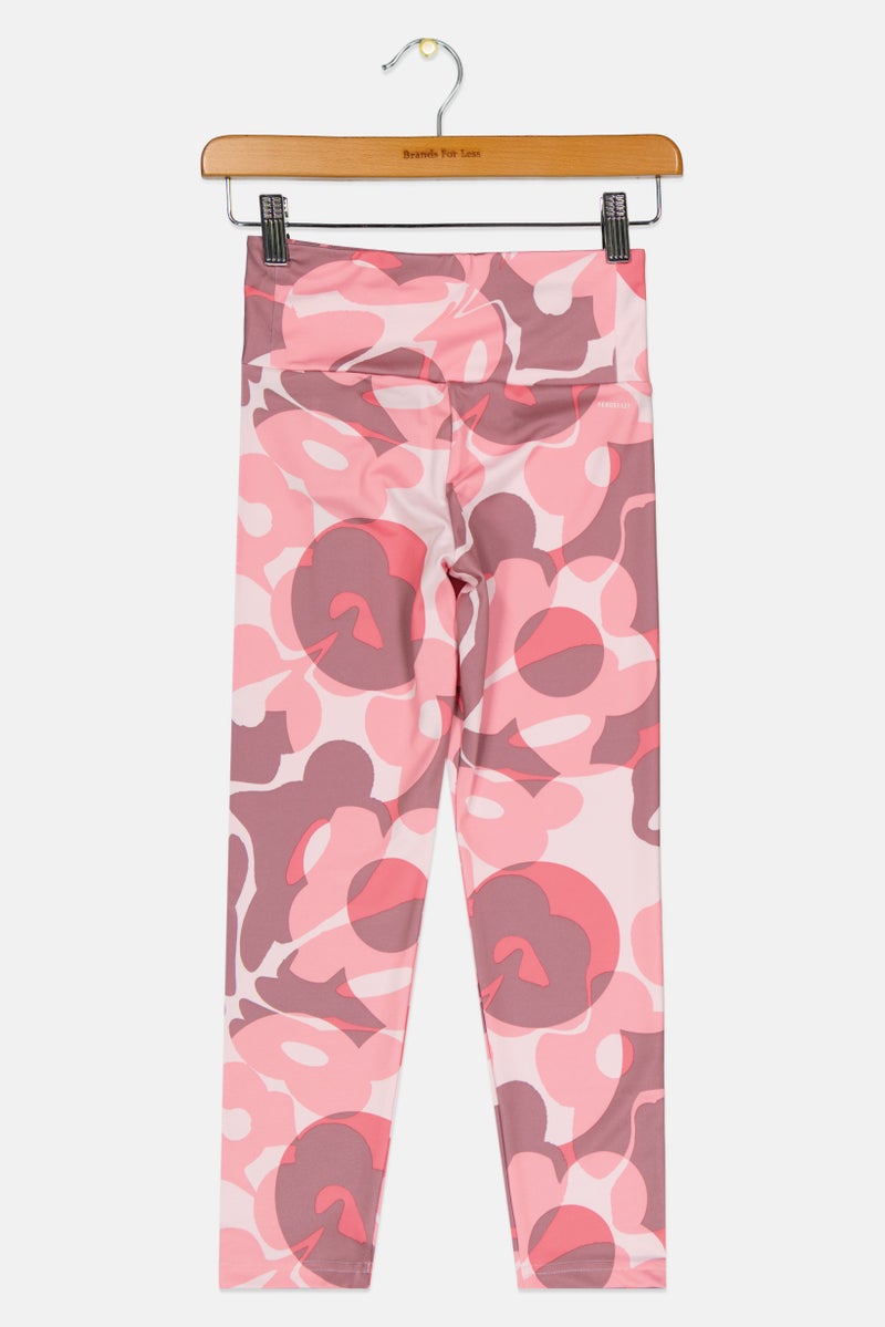 Adidas Kids Girl Sportswear Fit Outdoor Leggings, Pink - Image 2