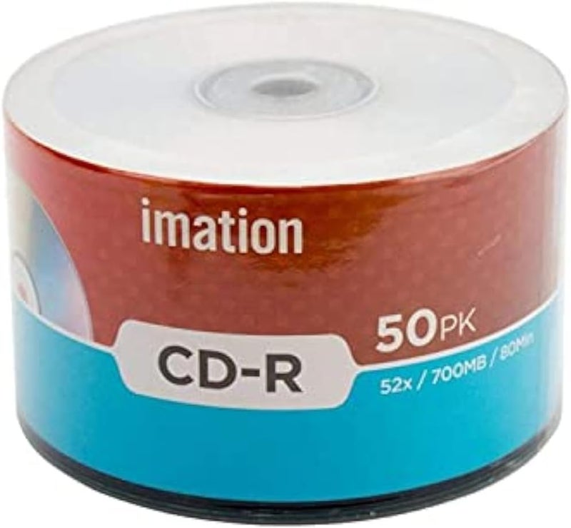 imation 50 Pack CD-R 52X 700MB/80Min Branded Logo Blank Media Recordable Data Disc - Image 1