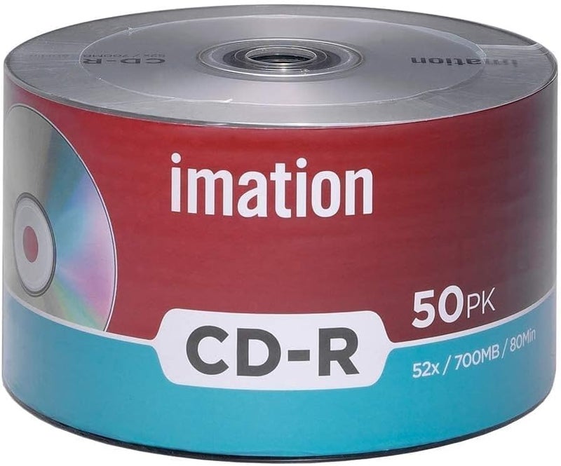 imation 50 Pack CD-R 52X 700MB/80Min Branded Logo Blank Media Recordable Data Disc - Image 2