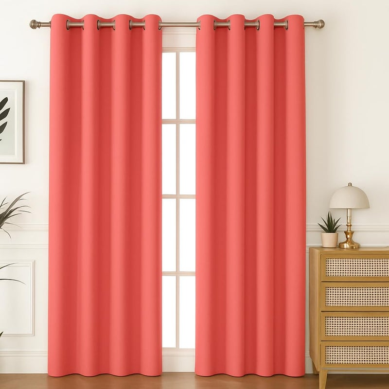 Amali Regal Dimout curtains with 16 Grommets in 2 panels Size (W132 x L 274cm) for living room Decor or bedroom window noise reduction and light blocking - Image 1