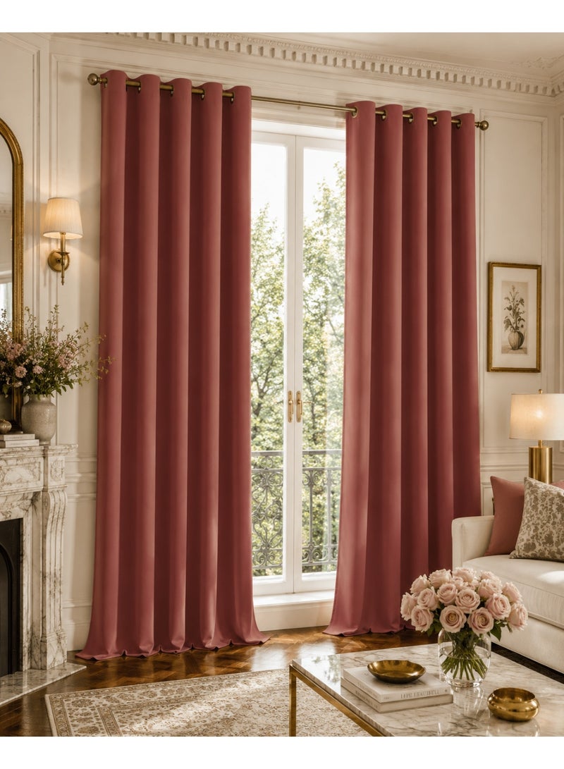 Amali Regal Dimout curtains with 16 Grommets in 2 panels Size (W132 x L 274cm) for living room Decor or bedroom window noise reduction and light blocking - Image 1