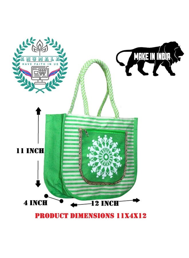 Anumala® Multicolor Contrast Printed Bags|Two Pockets with Zipper Closure for Office,Thamboolam saree bags,Travel,ReturnGifts,Multipurpose.(11x4x12) inch (Pack of 8) - Image 2