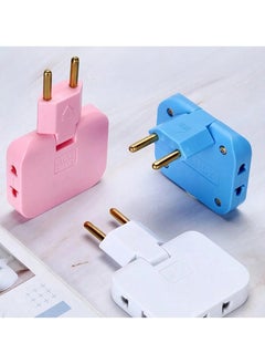 Triple Socket Plug Adapter, Adjustable Power Strip Organizer, Single Piece multicolour