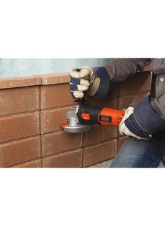 BLACK+DECKER Small Angle Grinder 820W 115Mm Tool Free Guard Adjustment 3 Position Side Handle Metal Gearbox For Metal Grinding And Cutting Compact Design Easy Storage Orange Black G720P B5  - Image 4