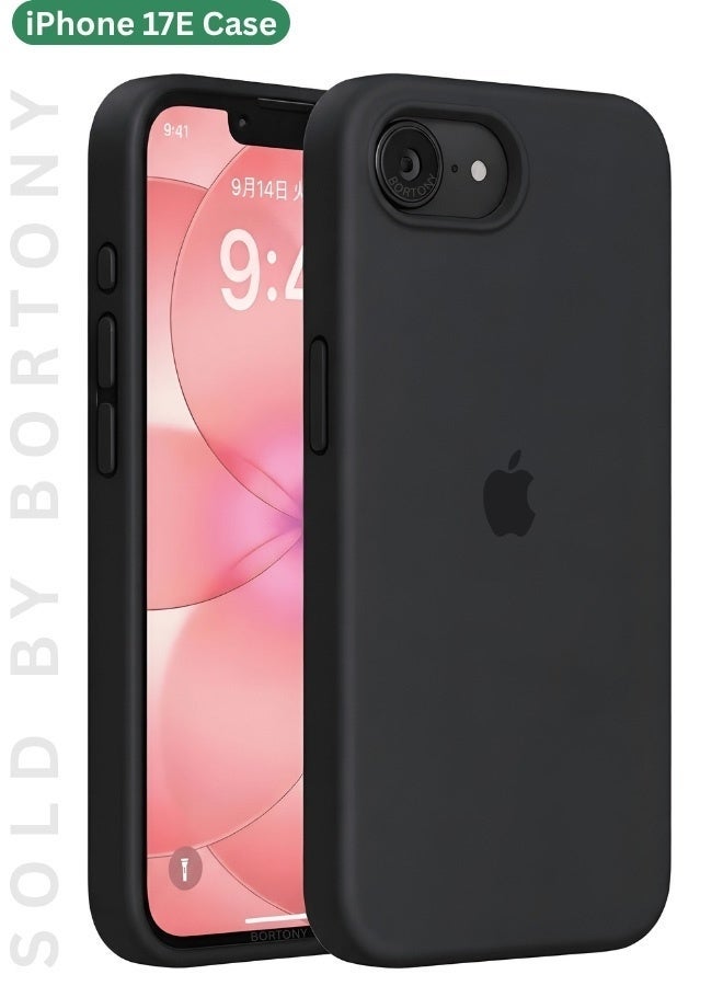 عام جراب iPhone 17e من السيليكون السائل مع بطانة ناعمة من الألياف الدقيقة (مايكروفايبر) - غطاء واقٍ مقاوم للخدش والصدمات لهاتف iPhone 17e (مقاس 6.1 بوصة) - Image 1