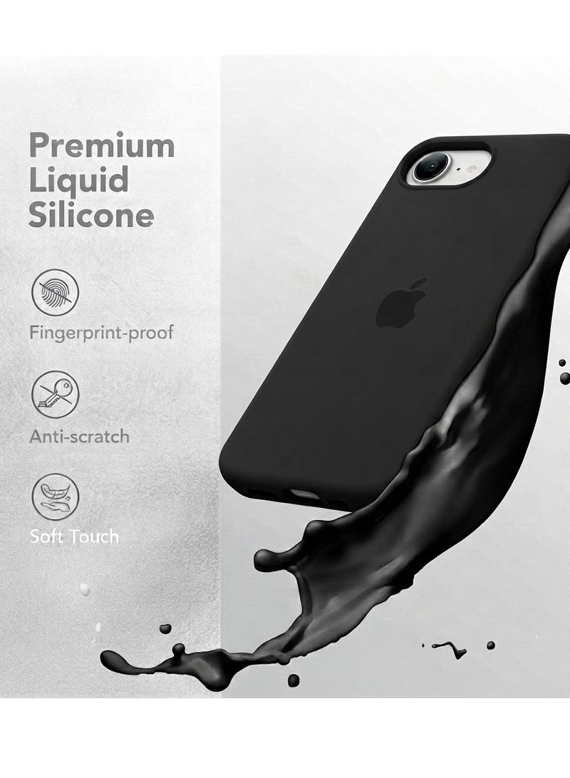 عام جراب iPhone 17e من السيليكون السائل مع بطانة ناعمة من الألياف الدقيقة (مايكروفايبر) - غطاء واقٍ مقاوم للخدش والصدمات لهاتف iPhone 17e (مقاس 6.1 بوصة) - Image 4