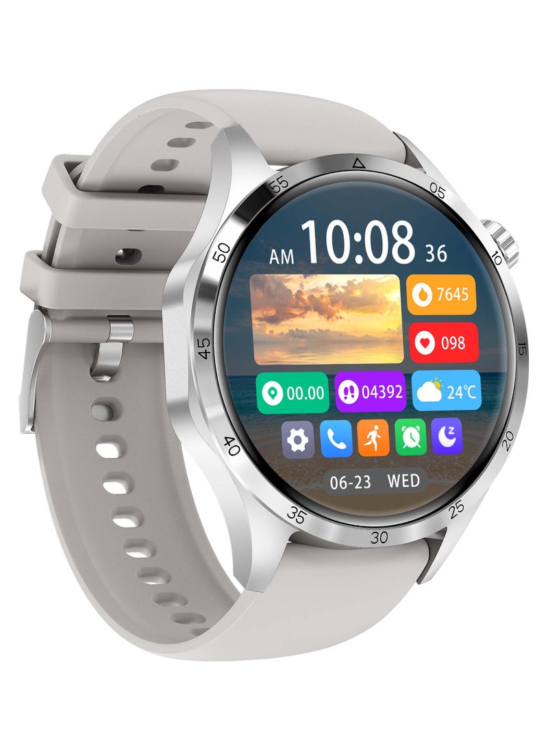 ارواق - ساعة ذكية WATCH GT 4 Pro Plus للرجال بنظام تحديد المواقع بشاشة 1.8 بوصة AMOLED HD IP68 مقاومة للماء وبطارية طويلة أحدث ساعة ذكية فضية - Image 1