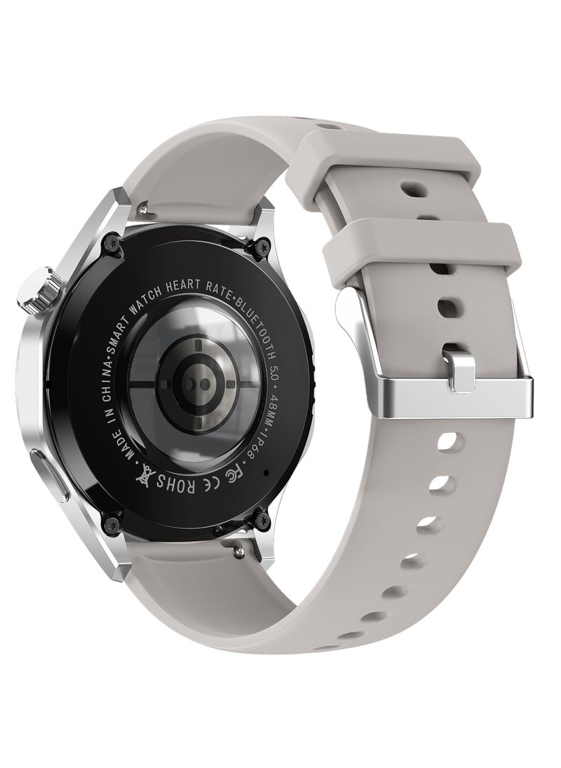 ارواق - ساعة ذكية WATCH GT 4 Pro Plus للرجال بنظام تحديد المواقع بشاشة 1.8 بوصة AMOLED HD IP68 مقاومة للماء وبطارية طويلة أحدث ساعة ذكية فضية - Image 1