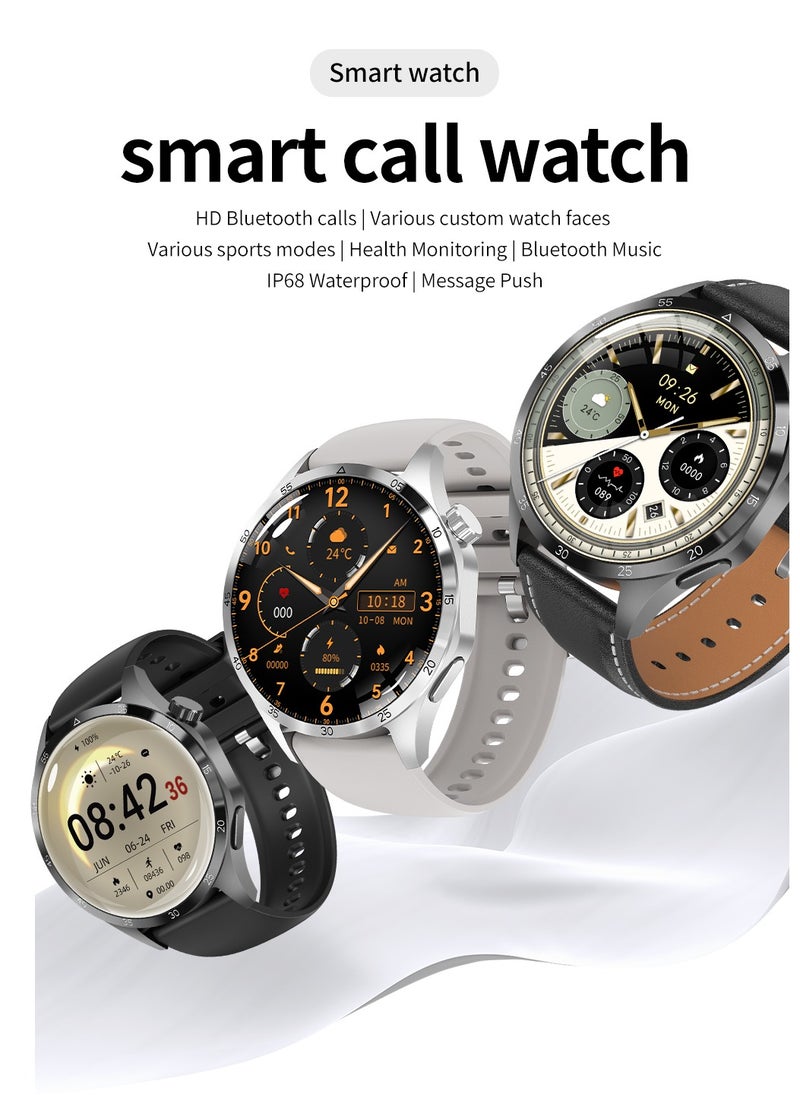 ارواق - ساعة ذكية WATCH GT 4 Pro Plus للرجال بنظام تحديد المواقع بشاشة 1.8 بوصة AMOLED HD IP68 مقاومة للماء وبطارية طويلة أحدث ساعة ذكية فضية - Image 1