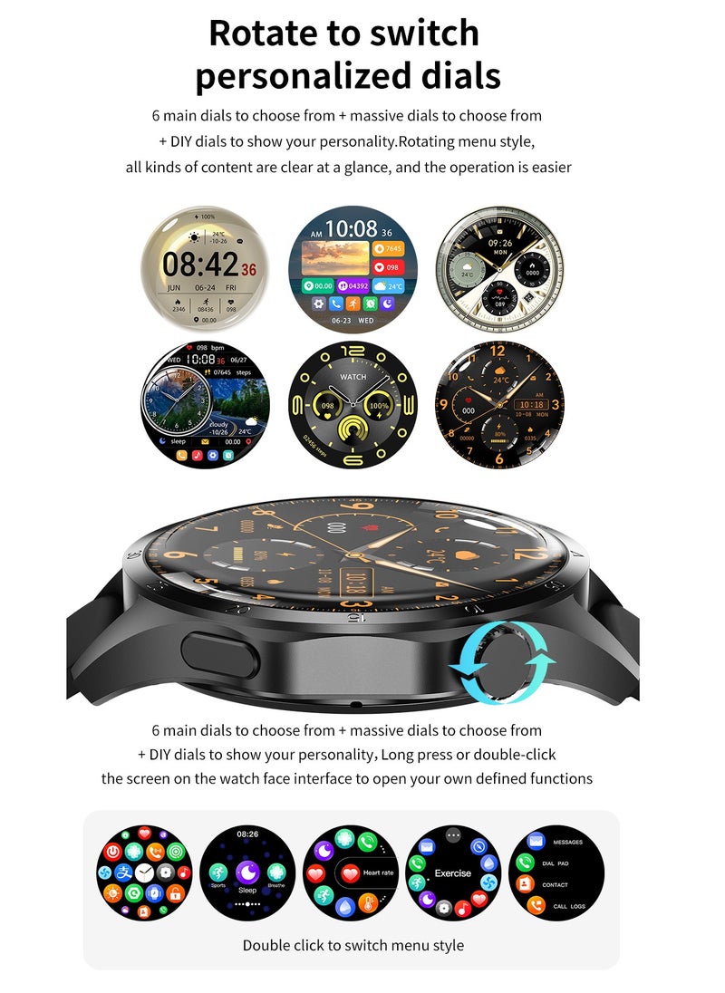 ارواق - ساعة ذكية WATCH GT 4 Pro Plus للرجال بنظام تحديد المواقع بشاشة 1.8 بوصة AMOLED HD IP68 مقاومة للماء وبطارية طويلة أحدث ساعة ذكية فضية - Image 1