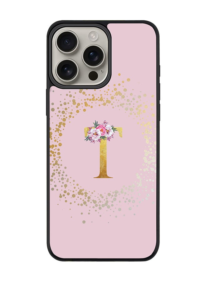 Stylizedd For iPhone 16 Pro Max Case [Compatible with MagSafe] Slim Magnetic cover Phone Case iPhone 16 Pro Max -Custom Monogram Floral - T (Pink ) - Image 1