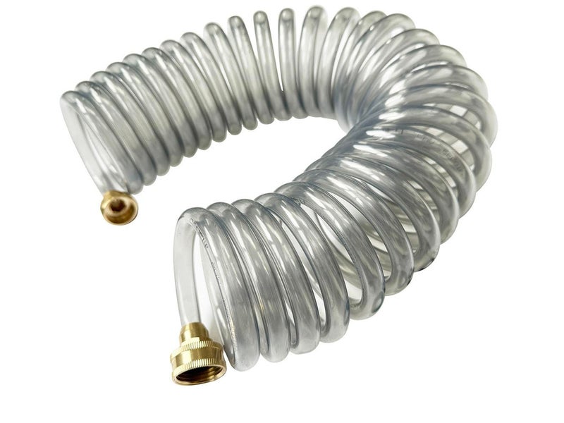 SANFU EVA Recoil Garden Water Hose 38ID x 25ft Premium With 34Inch Brass Fittings Retractable Swivel Female Outdoor Patio Hose MarineBoat Transparent Gray25 - Image 2