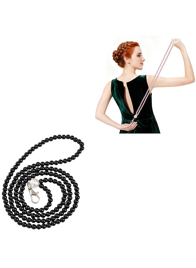 Dress Zipper Helper, 25.5" Dress Zipper Puller with Clip, Beaded Zip Pull Assistant Chain, Back Zip Puller Aid Tool for Long Dresses, Boots, Elderly, Zipping Up Down Dress by Yourself A - Image 1