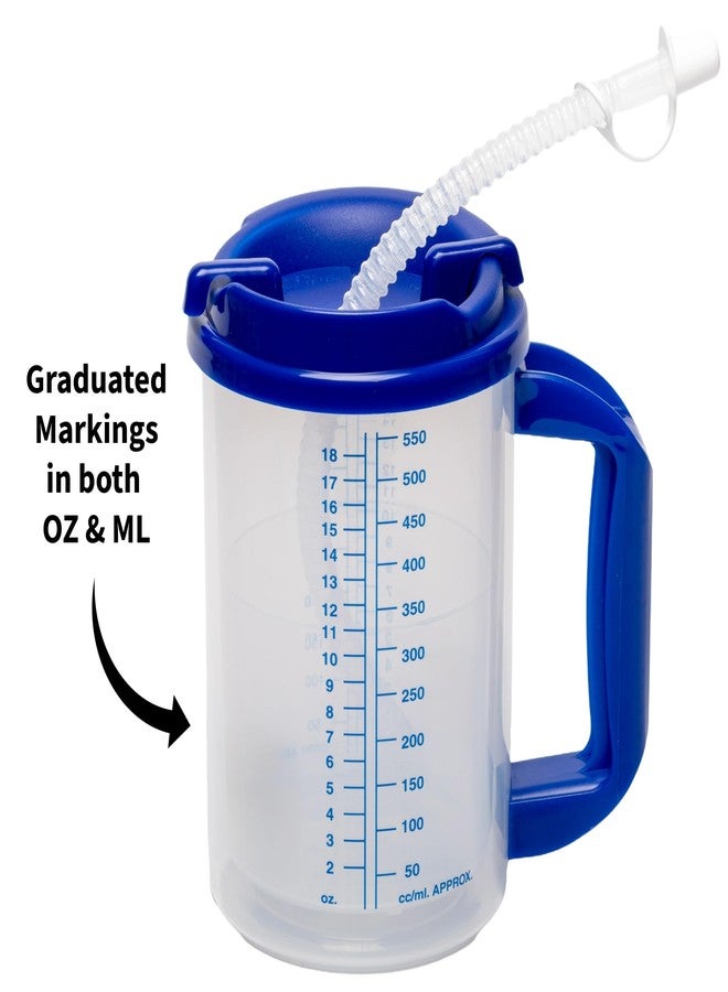 Vakly Hospital Carafe Insulated Double-Walled Water Tracking Thermos - 18 oz capacity Hot and Cold Refillable Water Bottle - With Flexible Straw and Pouring/Sipping Spout (1) - Image 4
