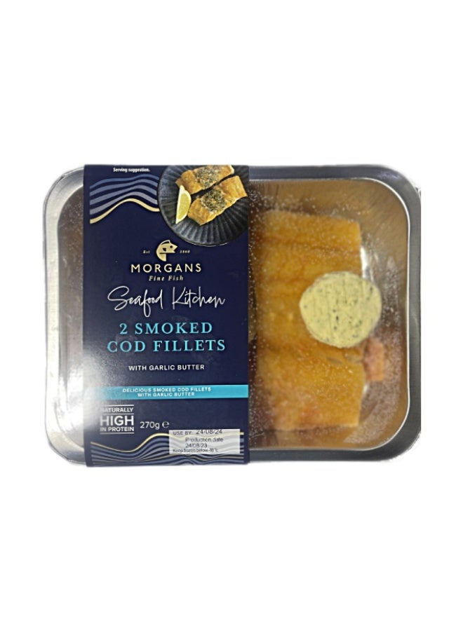 Smoked Cod Fillets, with Garlic Butter - 270g, Norway