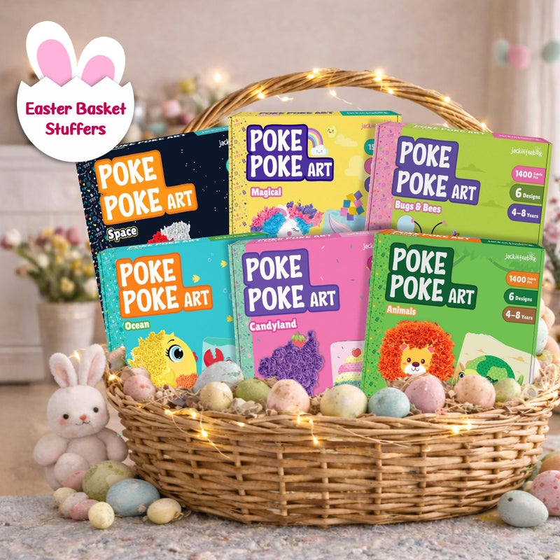jackinthebox Poke Poke Art â€“ Bugs Theme, Mess-Free Fabric Art and Craft, Flower Pressing Kits, Gift for Kids, Easter Gifts for Girls and Boys Ages 4 5 6 7 8 - Image 3