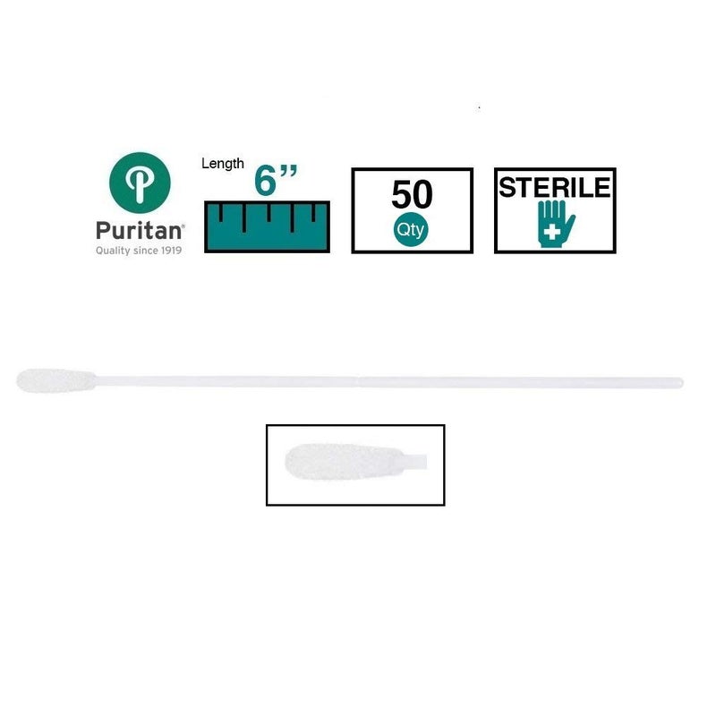 Puritan Medical HydraFlock 6" Sterile Large Flock Swab w/80mm Breakpoint Polystyrene Handle - 25-3406-H - Box of 50 - Image 2