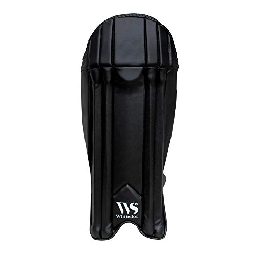 WHITEDOT Sports Albatross Leather Cricket Wicket Keeping Pad with Wicket Keeping Gloves, Black, Suitable for Youth (Medium) - Image 4