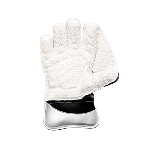 WHITEDOT Sports Albatross Leather Cricket Wicket Keeping Pad with Wicket Keeping Gloves, Black, Suitable for Youth (Medium) - Image 5