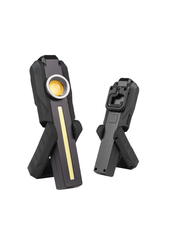 Y&D Rechargeable LED Work Light, Foldable USB Portable Flashlight with Magnetic Base, Hook, 270° Rotation, Power Indicator, Ideal for Mechanic, Camping, Emergency, Repair, BBQ - Image 3