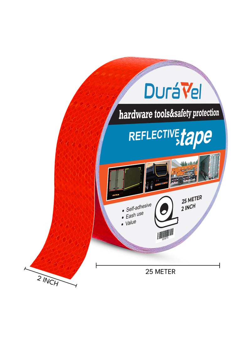 Duravel Duravel Reflective Safety Tape, 2 Inch x 25 Metre, Self-Adhesive (Red) - Image 4