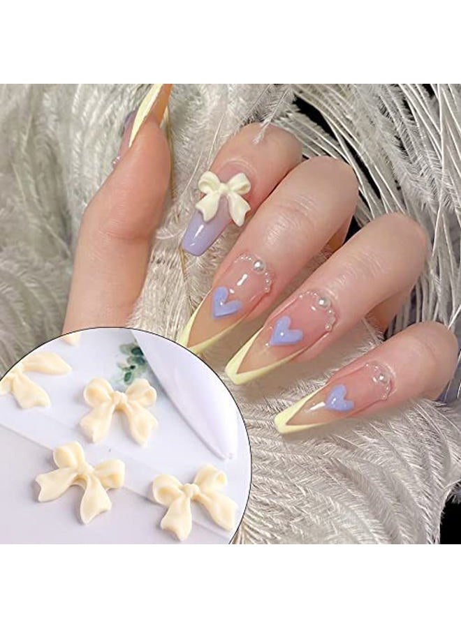 Asvnres 100Pcs 3D Bow Nail Art Decorations, Colorful Bowknot Accessories Bows Charms For Acrylic Resin Flatback Design - Image 3