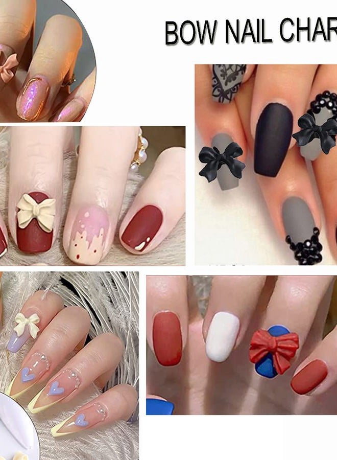 Asvnres 100Pcs 3D Bow Nail Art Decorations, Colorful Bowknot Accessories Bows Charms For Acrylic Resin Flatback Design - Image 5