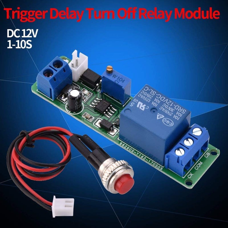 klarako DC 12V Timer Module,Adjustable Timer Delay Turn Off Module Timing Relay Time Switch 1~10sec for Timer Operating Equipment Robots - Image 2