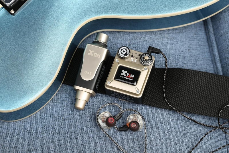 Xvive U45R2 Wireless in Ear Monitor System 5.8ghz IEM System 1 Transmitter and 2 Bodypack Receiver for Studio, Band Rehearsal, Live Performance, Channel Scan Mode - Image 3