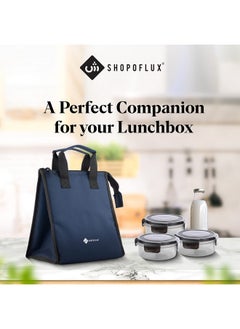 Shopoflux SHOPOFLUX Lunch Bag for Men and Women, Insulated Tiffin Bags for Office, College, School (Blue)  - Image 5