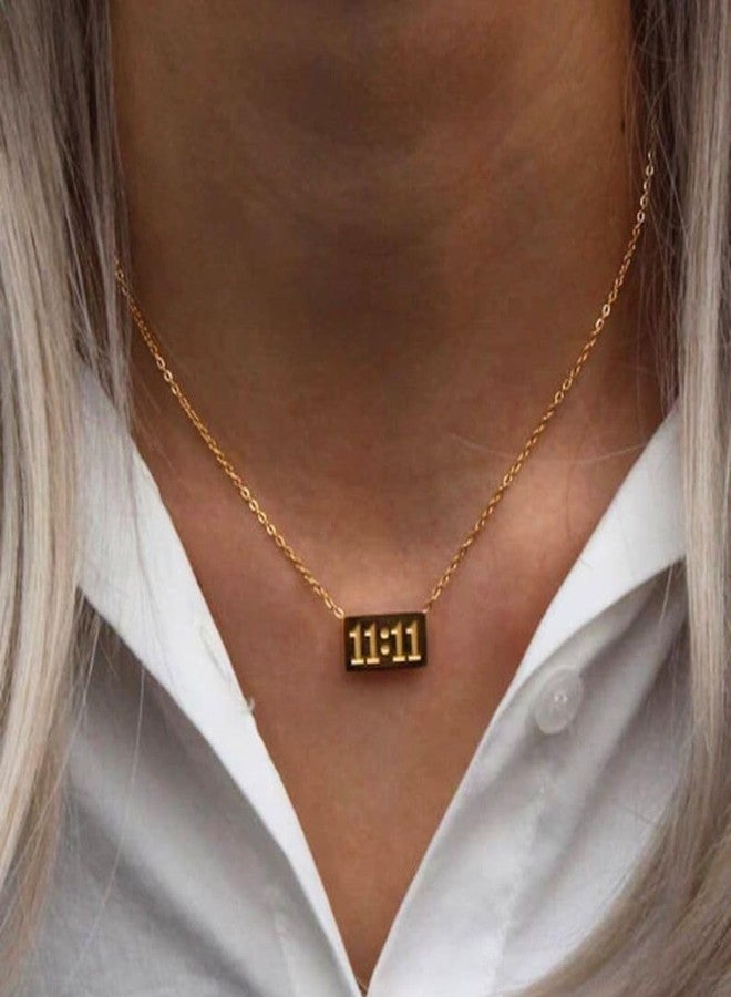 Bauble Cluster Anti Tarnish 18k Gold Plated Guardian Angel 11:11 Pendent For Girls | Stainless Steel Necklace Chain For Women | Waterproof | Jewellery Gifts For Girls (Pack of 1) - Image 2