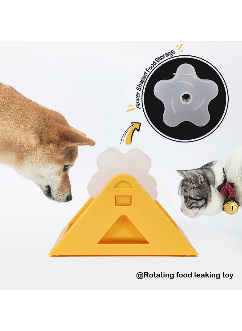 Three Rollers Rotating Leaking Food Toy for  Cats and Dogs Slow Feeding Training and Puzzle Training