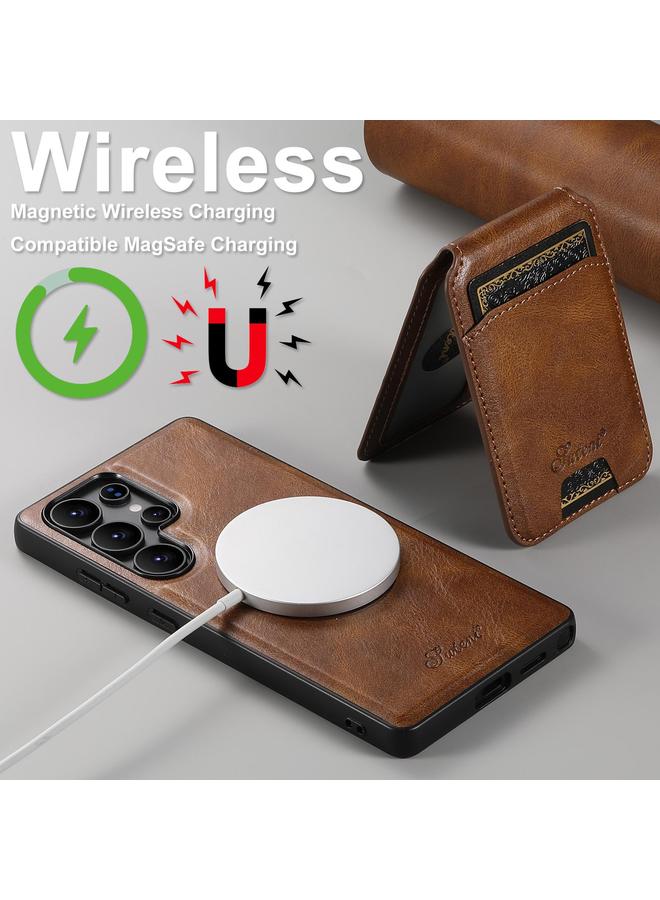 Suteni Case For Samsung Galaxy S25 5G H15 Oil Eax Leather Detachable Wallet Back Phone Case - Image 4