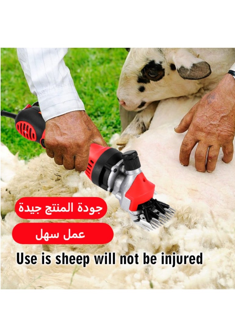 جيرزون - ترقية مقصات الصوف الاحترافية، مُصممة لتصفيف الأغنام، ماكينة تشذيب كهربائية للحيوانات الأليفة بقدرة 1000 واط، ماكينة قص شعر الحيوانات الاحترافية مع سرعة قابلة للتعديل (أحمر) - Image 1