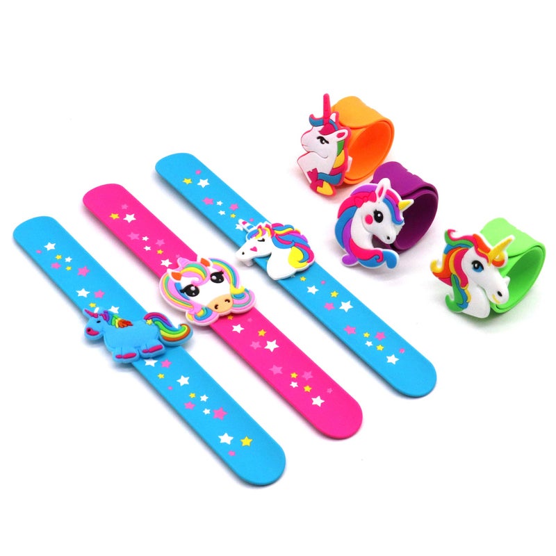 LOCHSOEL Silicone unicorn Slap Bracelets Silicone Unicorn Wristband Birthday Party Favors Party Favors Gifts Carnival Prizes Set 6 Pack - Image 4