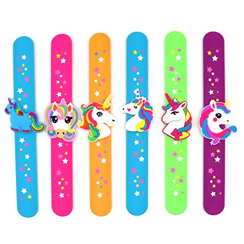 LOCHSOEL Silicone unicorn Slap Bracelets Silicone Unicorn Wristband Birthday Party Favors Party Favors Gifts Carnival Prizes Set 6 Pack - Image 5