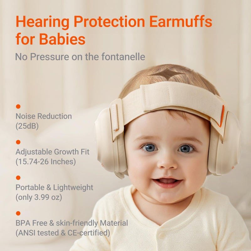 MAMAZING Baby Ear Muffs for Newborns to Toddlers 3â€“48 Months, 25dB Noise Cancelling Headphones for Airplane Travel, Party and Fireworks, Soft & Adjustable Baby Hearing Protection, CE & ANSI Certified - Image 3