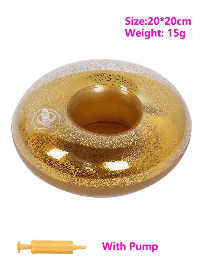 Loquat حامل أكواب قابل للنفخ لحمام السباحة بالترتر الذهبي