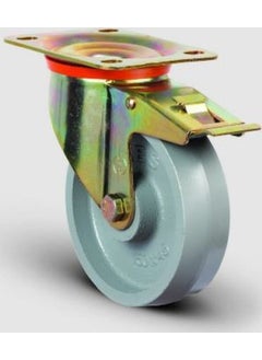 Emes Cast Medium Industrial Wheel with Spherical Brake, Table Mounted, Ball Bearing, Diameter: 125 - Ez01 Vbv 125F 
