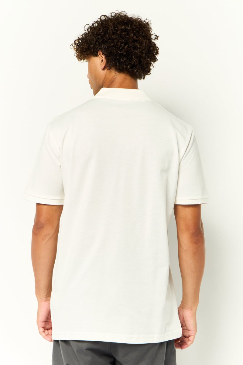 JOHN RICHMOND تي شيرت بولو قصير الأكمام للرجال بتصميم عادي مع شعار العلامة التجارية، أبيض - Image 4