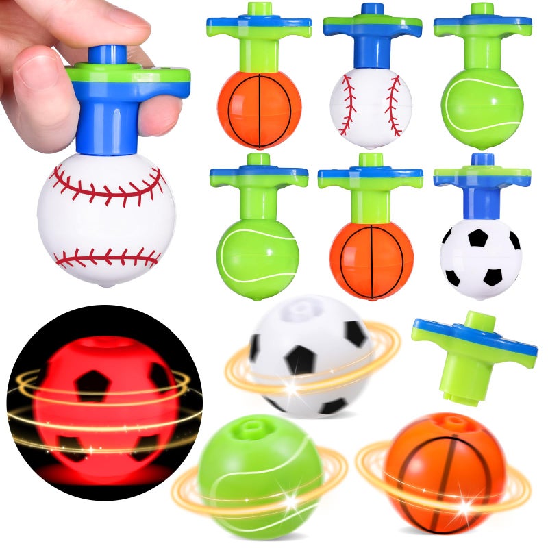 SCIONE 12Pcs LED Light Up Spinning Tops for Kids Glow in The Dark Party Supplies Easter Basket Stuffers Birthday Party Favor Bulk Toys Treasure Box Toys for Classroom Prize - Image 3
