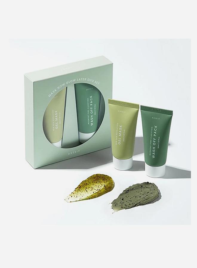 AXIS-Y Mask Now Glow Later, Mugwort Pore Clarifying Wash Off & New Skin Resolution Gel Mask - Image 2