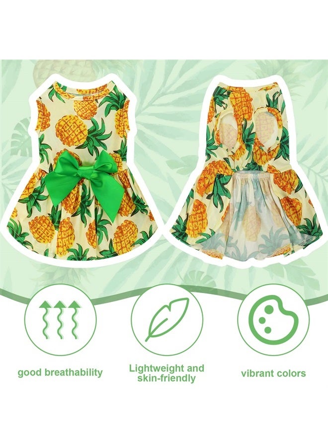 LEIFIDE 8 Pcs Summer Themed Hawaii Dog Dresses Holiday Dog Dress Flamingo Fruit Floral Pattern Pet Skirts Hawaii Puppy Princess Dresses Outfits Bowknot Puppy Dresses for Girl Dogs Cats Beach (XL) - Image 3